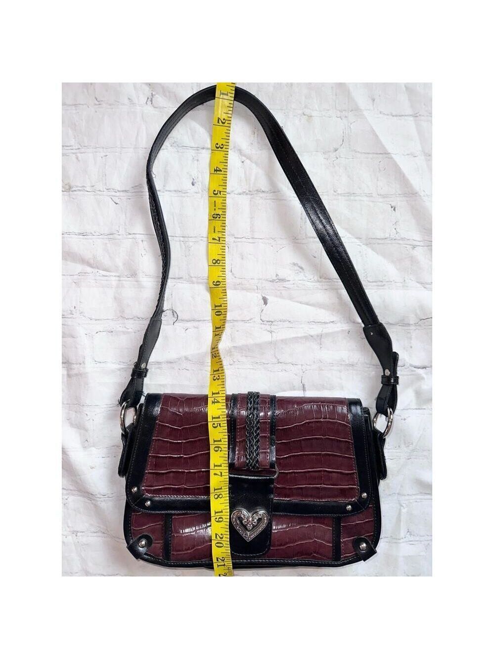 Retro Style Faux Crocodile Skin Brown/Black With Silver Metal Multi Pocket Purse - Picture 13 of 13